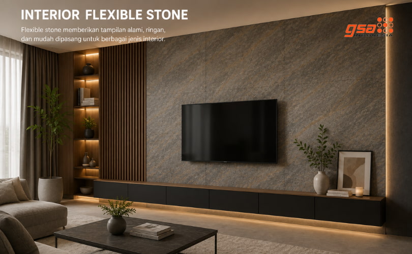 cara pasang flexible stone