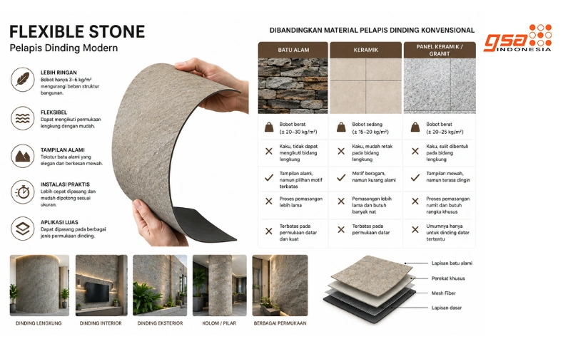 kelebihan flexible stone